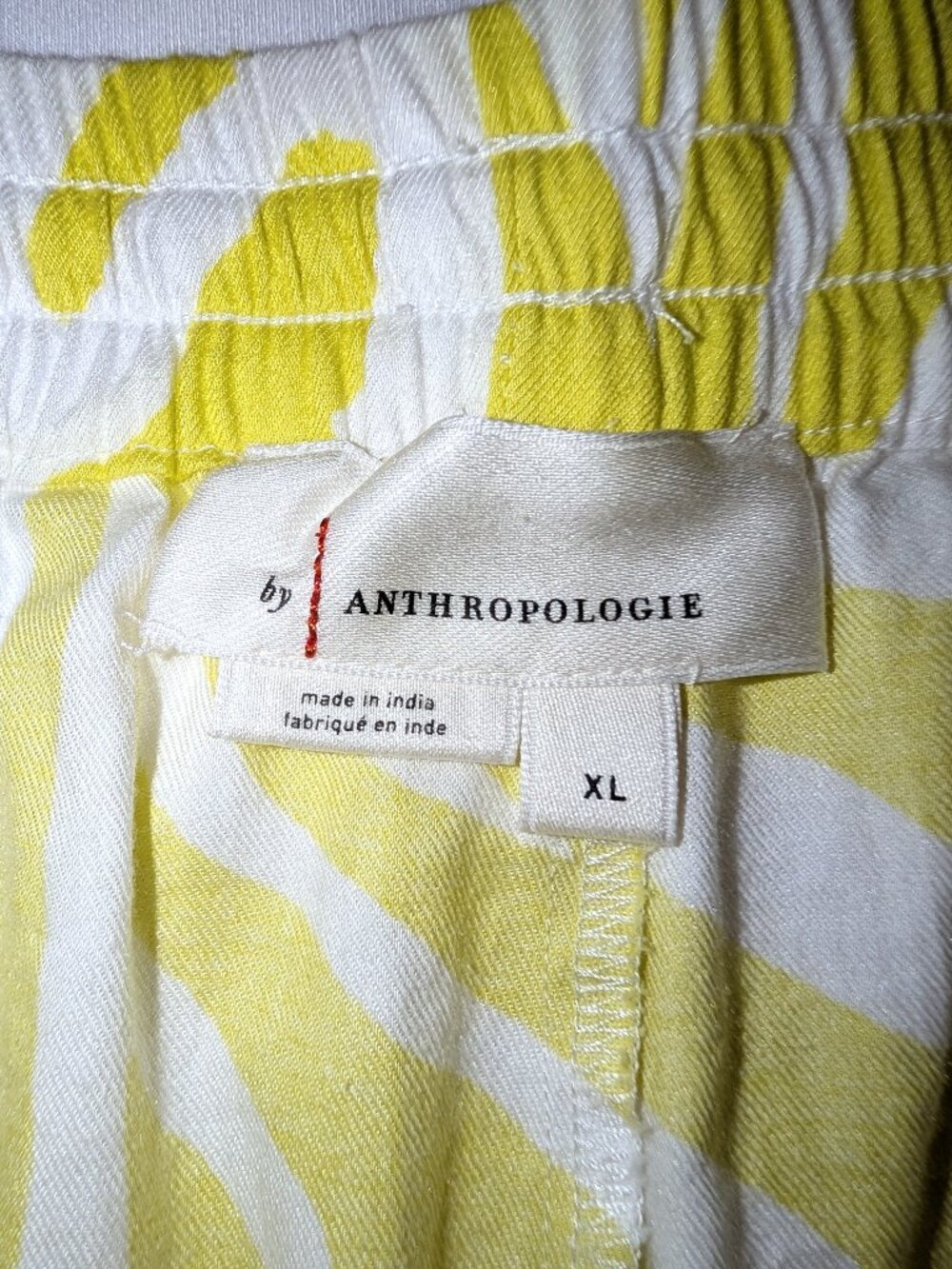 Anthropologie | SET Flannel Pajama Top & Bottom Citron Zebra Print | Size XL* - Picture 9 of 15